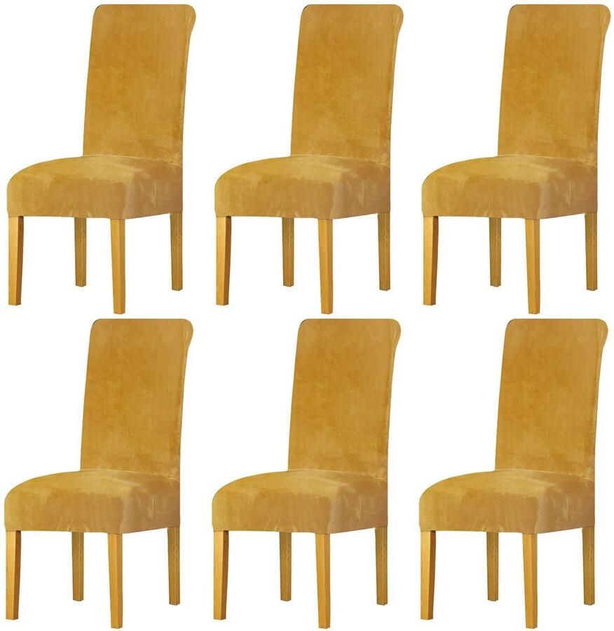 Fluwelen pluche stoelhoes elastisch en beschermend set van 2 4 6