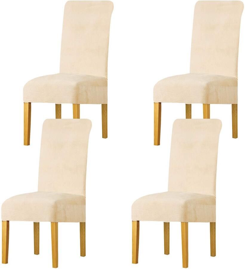 Fluwelen pluche stoelhoes elastisch en beschermend set van 2 4 6