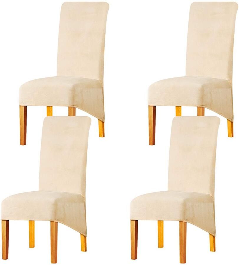 Fluwelen pluche stoelhoes elastisch set van 2 4 6 veelzijdig gebruik