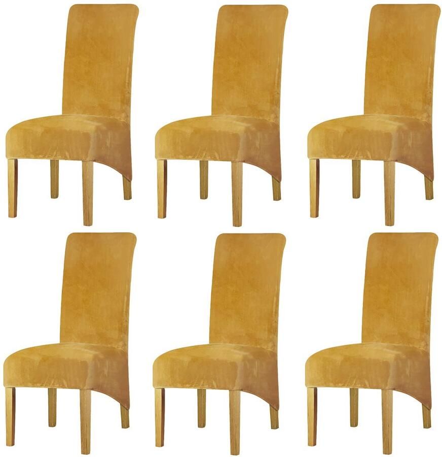 Fluwelen pluche stoelhoes elastisch set van 2 4 6 veelzijdig gebruik