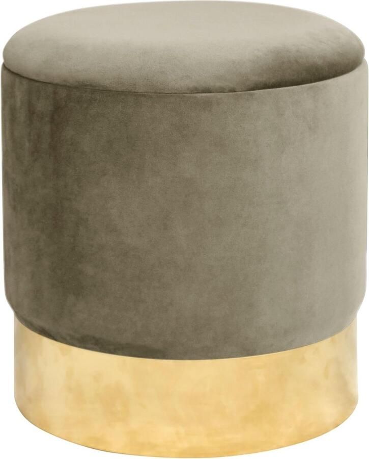 Fluwelen poef goud voetenbank plank voor kleine voorwerpen modern velours gevoerd decoratieve poef metalen bodem voor de woonkamer en slaapkamer beige