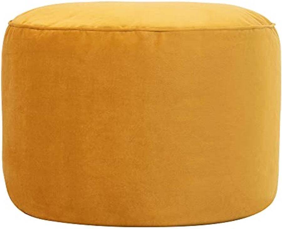 Fluwelen Poef in Geel Luxe Hocker voor Woonkamer en Slaapkamer