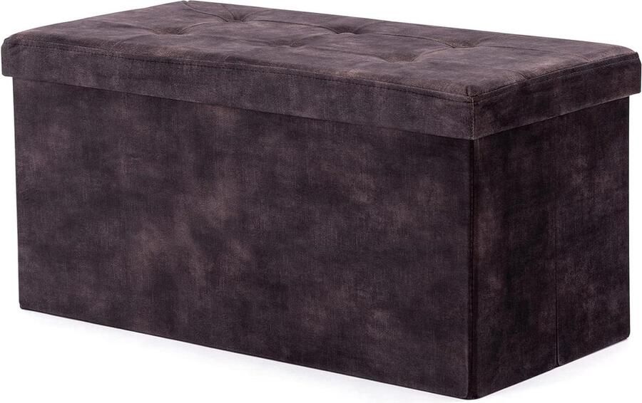 Fluwelen poef opvouwbare Ottomaanse voetenbank met opbergruimte speelgoedkist met deksel opvouwbare voetenbank stoel woonkamer slaapkamer 82 x 40 x 40 cm steenkoolgrijs groot