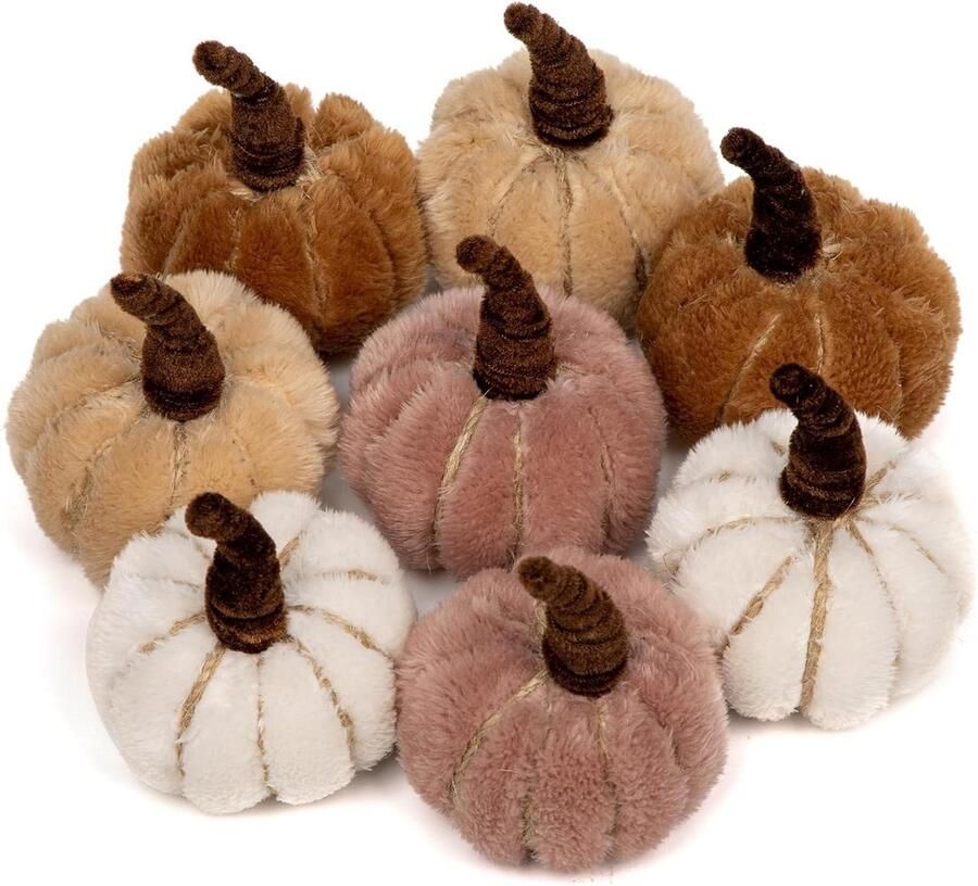 Fluwelen Pompoenen 8 stuks Kunstmatige Faux Tafel Centerpieces voor Herfst Festival Bo max