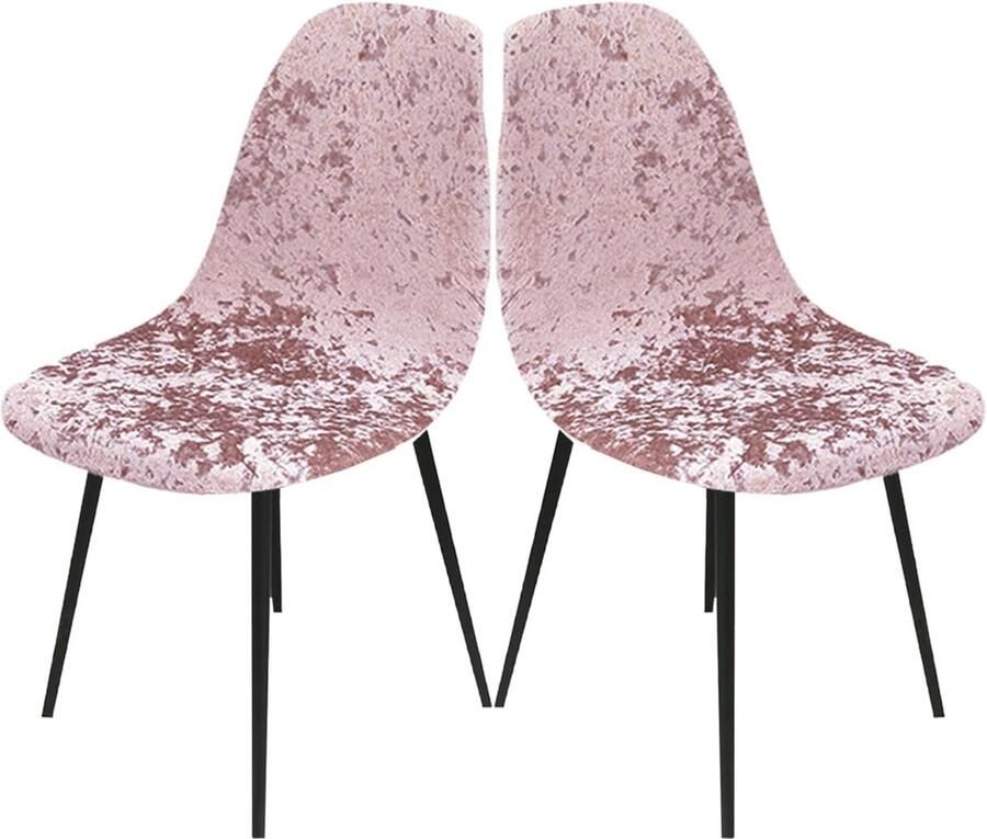 Fluwelen rekbare stoelhoezen voor eetkamerstoelen Set van 2 4 6 Bescherming en decoratie in roze
