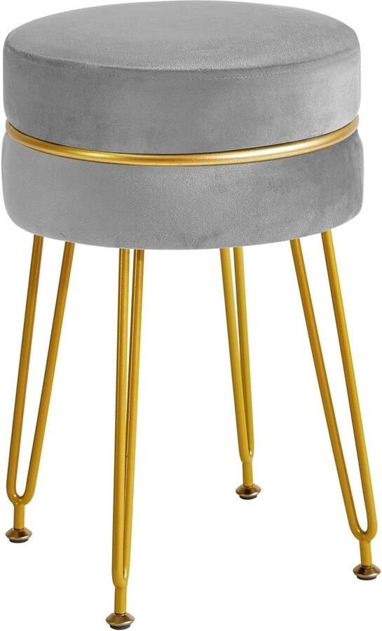 Fluwelen ronde voetenbank Modern en stijlvol 1 stuk Blauw Fluweel