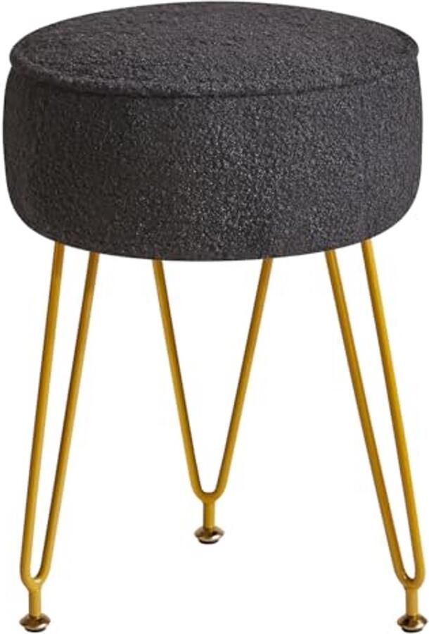 Fluwelen Ronde Voetensteun Kruk Bijzettafel voor Make-up en Woonkamer