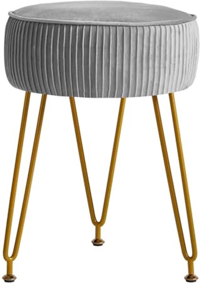 Fluwelen ronde voetensteun Ottomaanse Poef met gouden poten en make-up functie