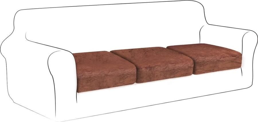 Fluwelen Sofa Zitkussen Hoezen Bankbedekking 3 stuks Koffie Fluweel