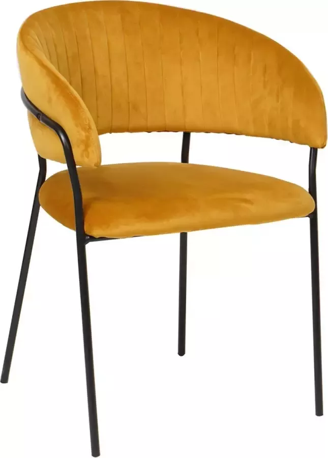 SalesFever Eetkamerstoel Afgeronde rugleuning met verticaal stiksel (1 stuk) - Foto 2