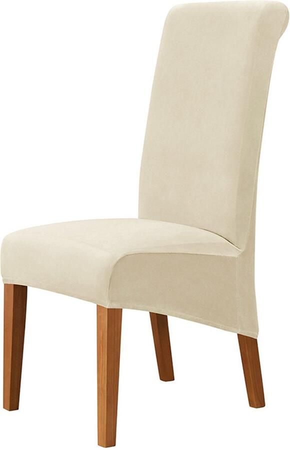 Fluwelen stoelhoes met hoge rugleuning effen kleur stretch stoelhoes hoes voor hotelkamerstoelen stoelbeschermer machinewasbaar