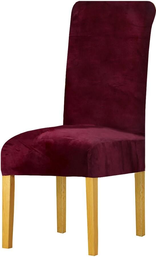 Fluwelen stoelhoezen home stoelhoezen all seasons universele restaurant hotel stoelhoezen twee stuks wijnrood