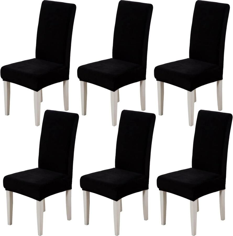 Fluwelen stoelhoezen luxe en comfort set van 6 premium kwaliteit