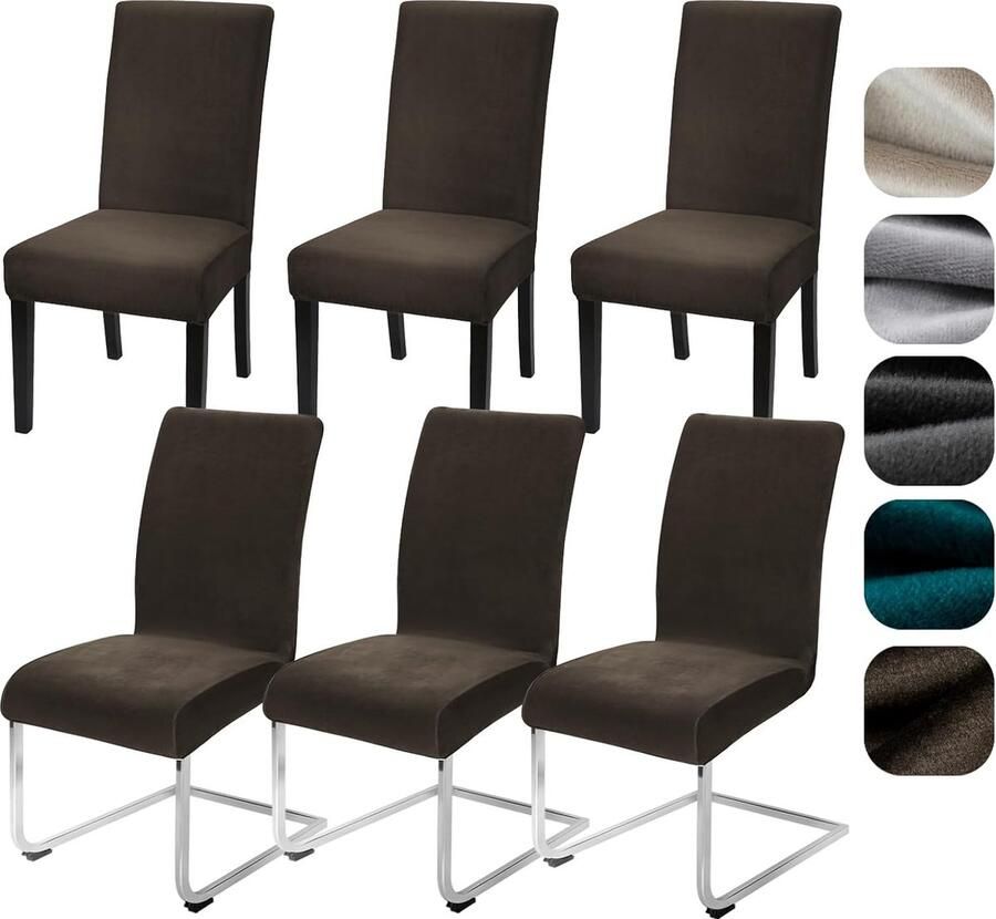 Fluwelen stoelhoezen set van 6 Elastisch & wasbaar Voor keuken restaurant hotel banket bruiloft