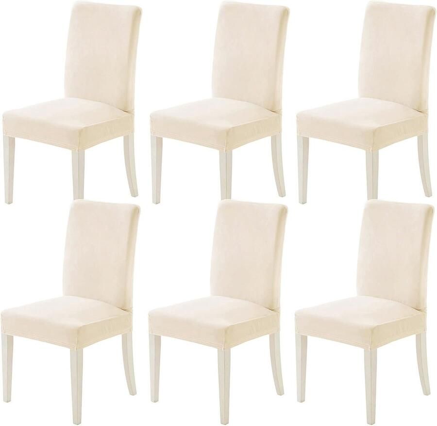 Fluwelen Stoelhoezen Set van 6 en 4 Stuks – Stoelhoezen voor Schommelstoelen en Bureaustoelen Ideaal voor Keuken en Woonkamer