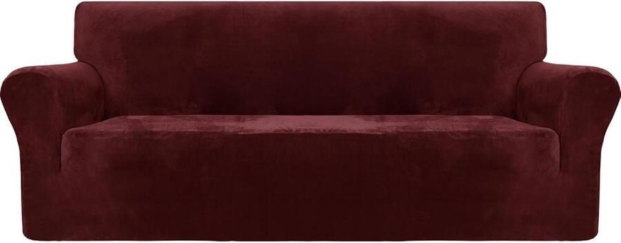 Fluwelen stretch bankhoes voor 3-zitsbanken Antislip Comfortabel en Ondersteunend