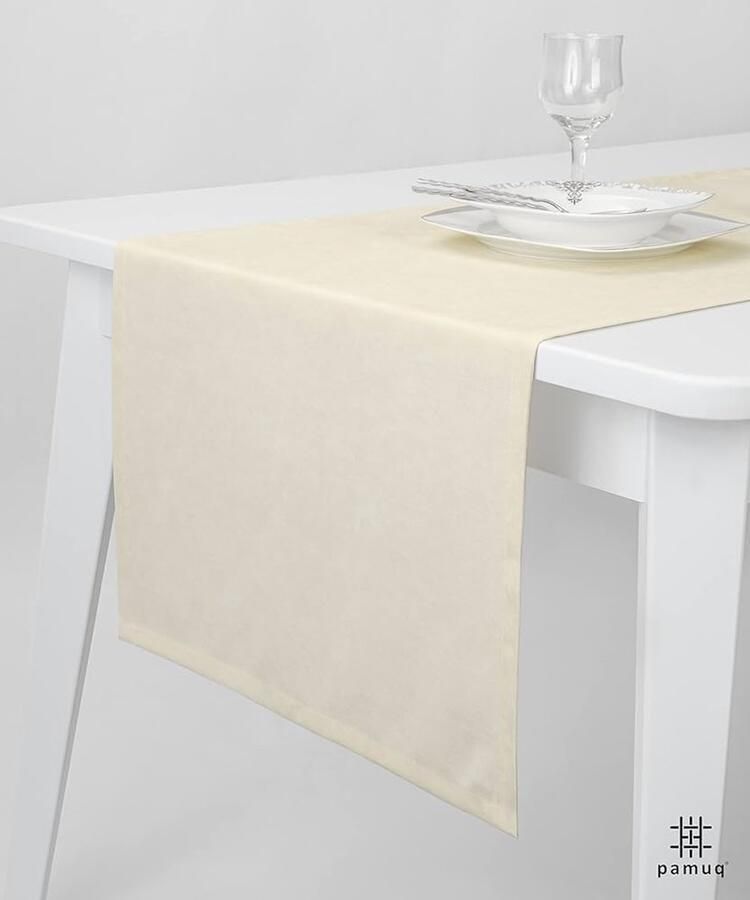 Fluwelen Tafelloper Afwasbaar en Vlekbestendig 1 stuk Wit 48 x 160 cm