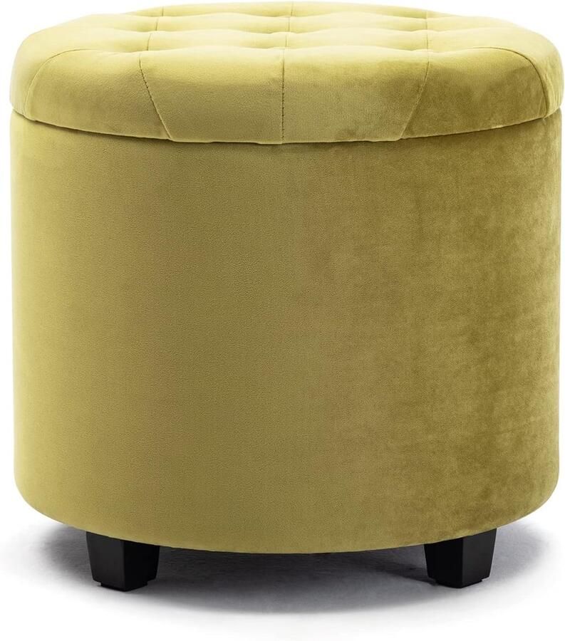 Fluwelen voetenbank met opslag Modern ontwerp 1 stuk 45 cm diameter