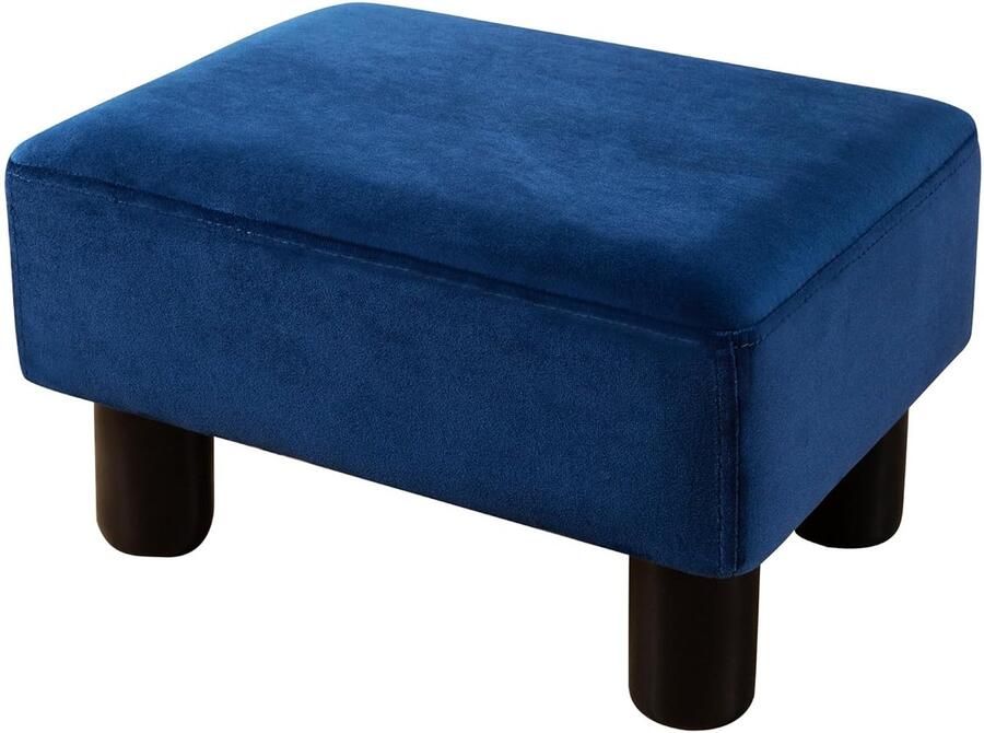 Fluwelen voetenbank moderne voetensteun marineblauw 1 stuk