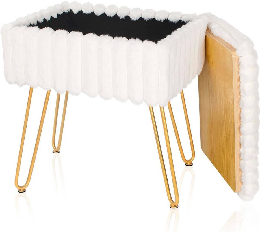 Fluwelen voetensteun kruk voetenbank super zacht make-up-ijdelheidskruk bijzettafel