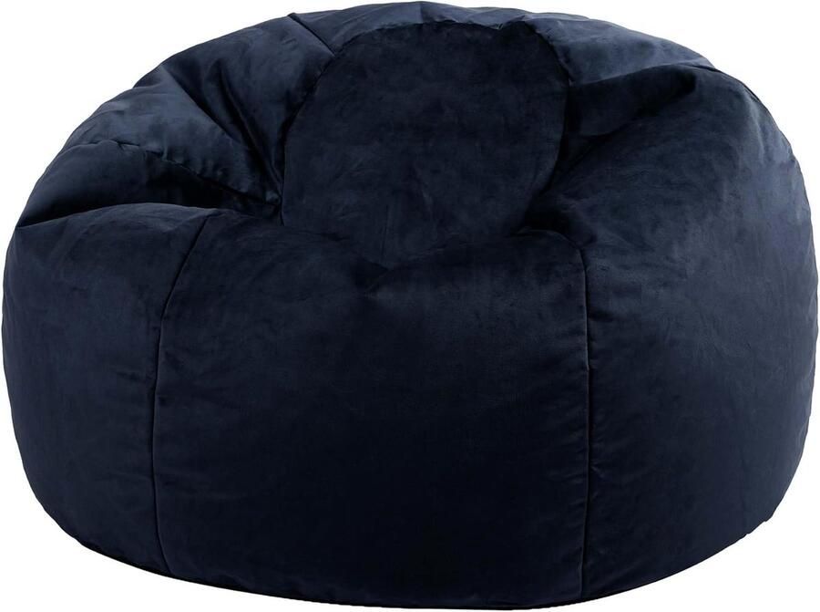 Fluwelen Zitzak Donkerblauw Comfortabele Vloerstoel voor Woonkamer en Slaapkamer Inclusief Vulling