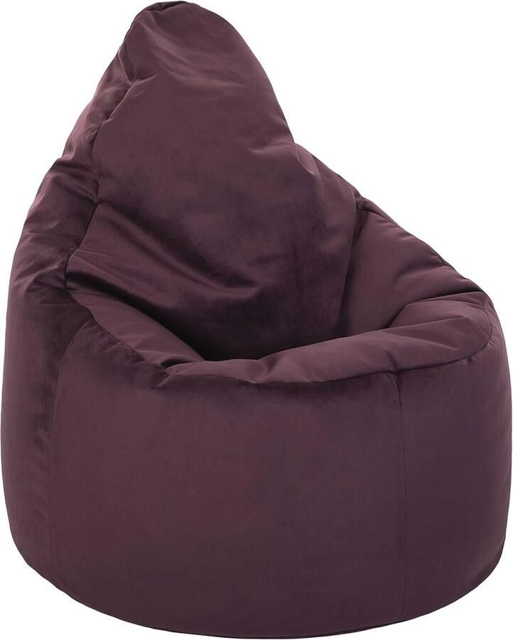 Fluwelen Zitzak met Hoge Rug en Voetkruk Ergonomisch Ontwerp en Comfortabele Gamelounger