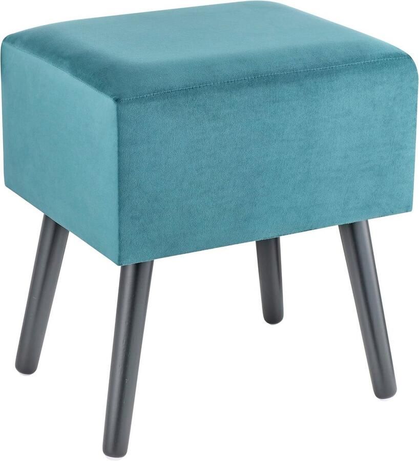 Fluwelen Zitzak met Voetensteun Elegante Banket voor Elke Ruimte 40 x 33 x 46 cm Petrolblauw