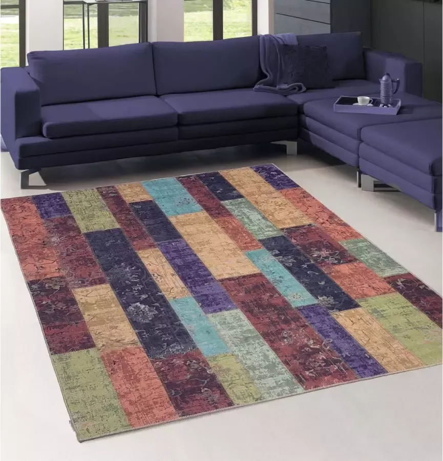 Flycarpets Burano Vintage Patchwork Vloerkleed 160x230cm Multi