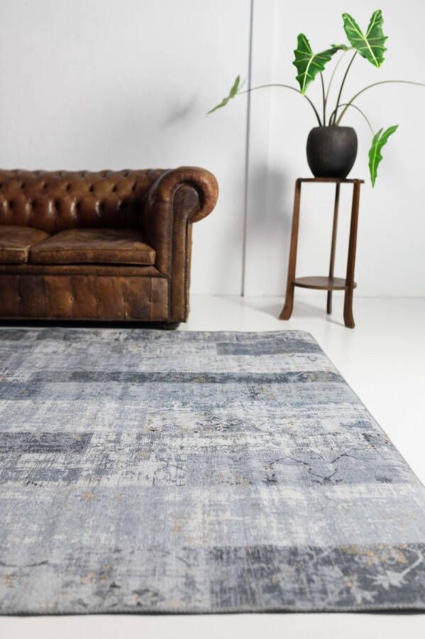 Flycarpets Burano Vintage Patchwork Vloerkleed 230x320cm Grijs