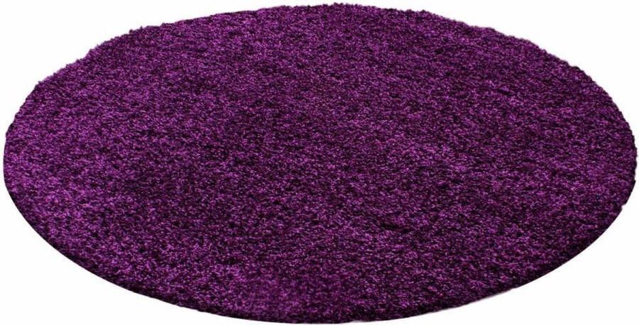 Flycarpets Candy Shaggy Rond Vloerkleed 120x120cm Paars
