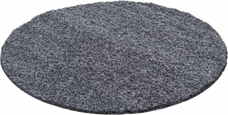 Flycarpets Candy Shaggy Rond Vloerkleed 160x160cm Grijs