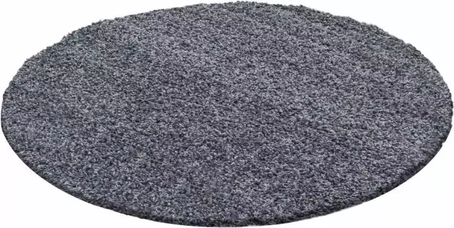 Flycarpets Candy Shaggy Rond Vloerkleed 200x200cm Grijs