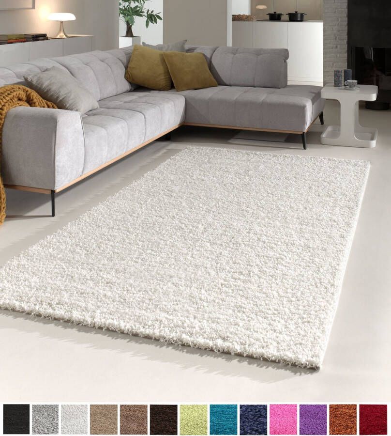 Flycarpets Candy Shaggy Vloerkleed 100x200cm Crème Hoogpolig