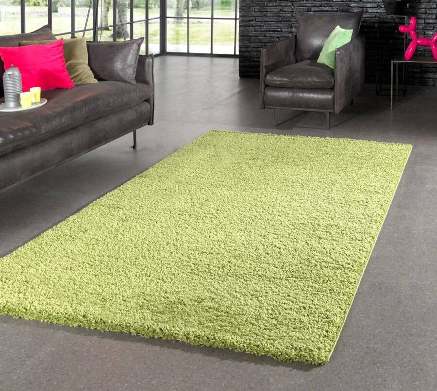 Flycarpets Candy Shaggy Vloerkleed 100x200cm Groen Hoogpolig