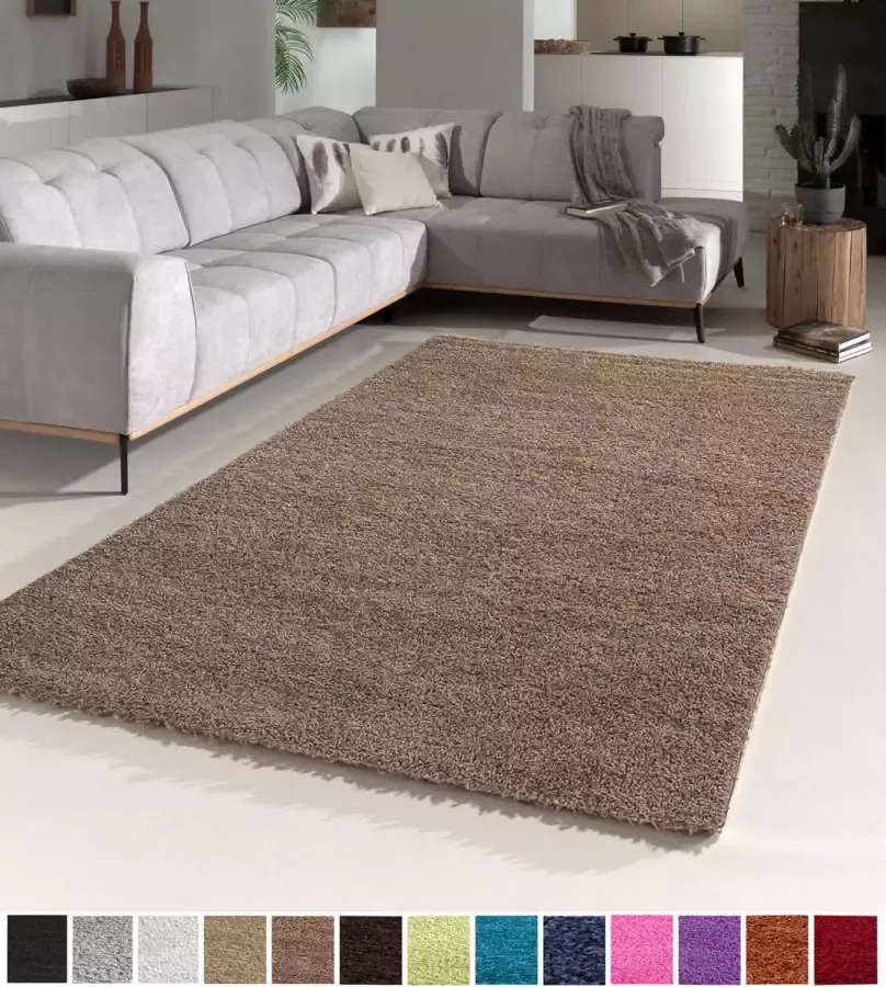 FlyCarpets Candy Shaggy Hoogpolig Vloerkleed Mocca- 100x200 cm