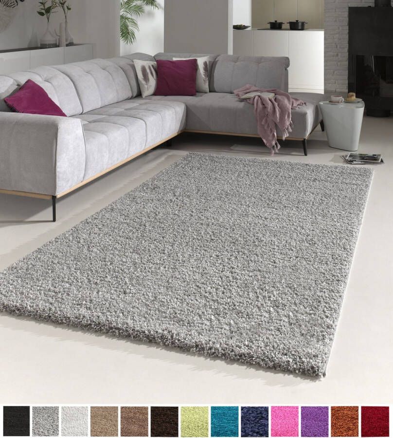 FlyCarpets Candy Shaggy Hoogpolig Vloerkleed Lichtgrijs- 120x170 cm