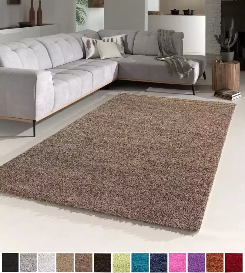 FlyCarpets Candy Shaggy Hoogpolig Vloerkleed Mocca- 120x170 cm