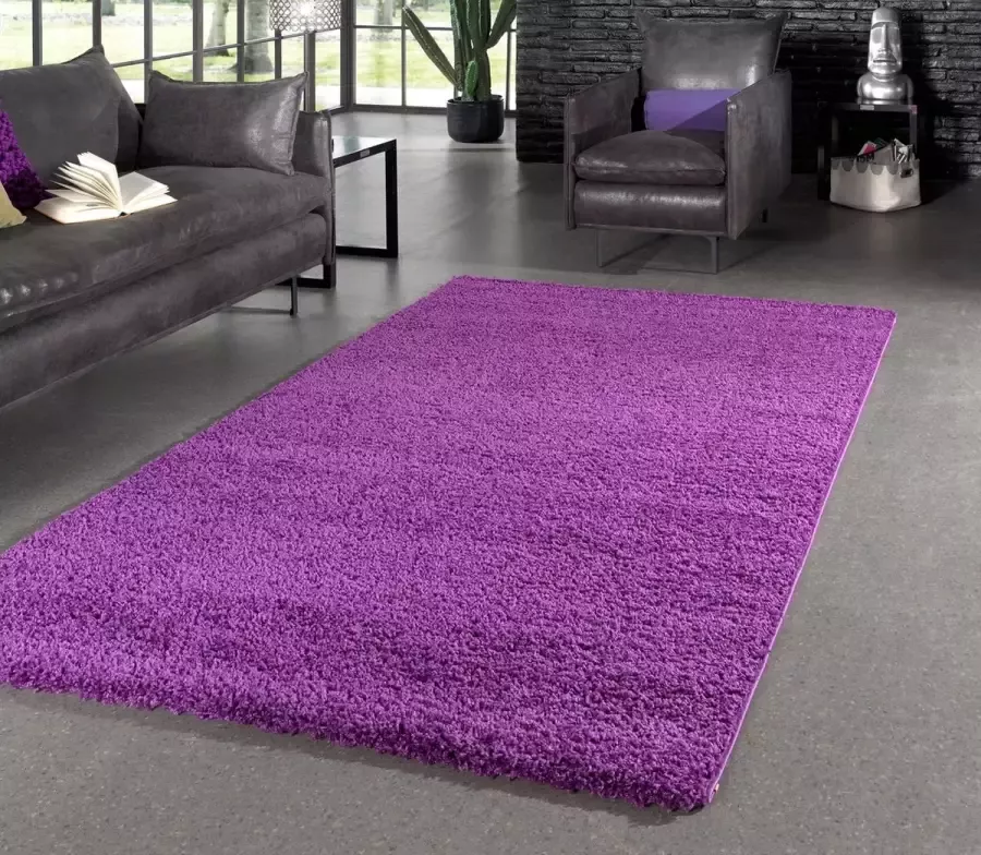 Flycarpets Candy Shaggy Vloerkleed 140x200cm Paars Hoogpolig