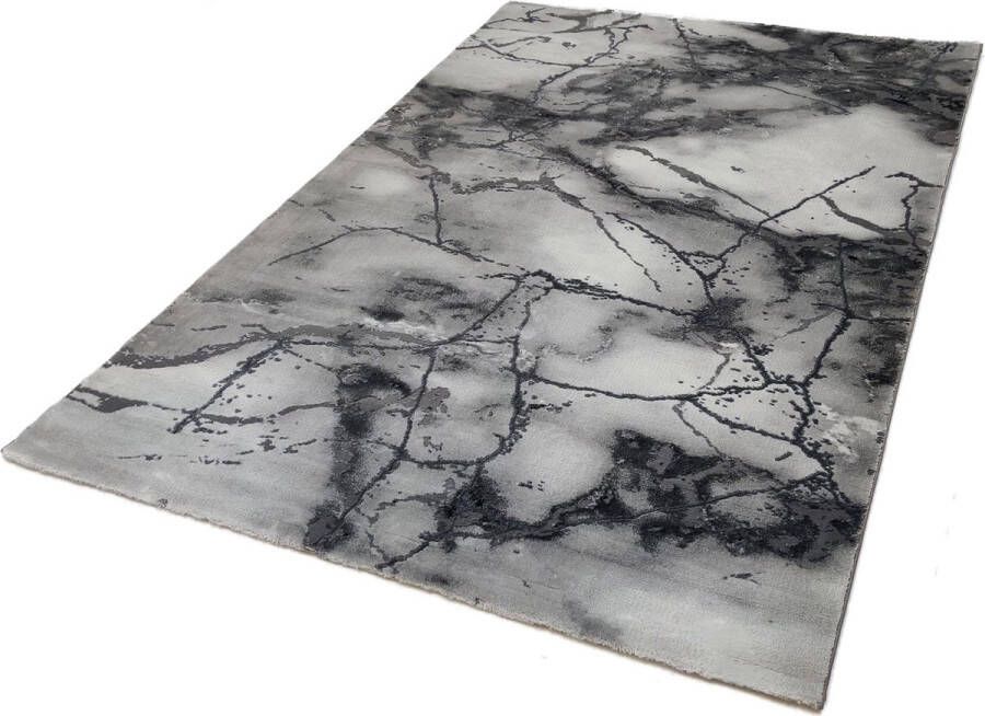 Flycarpets Carrara Modern Vloerkleed Marmer Design Grijs Afmeting: 120x170 cm