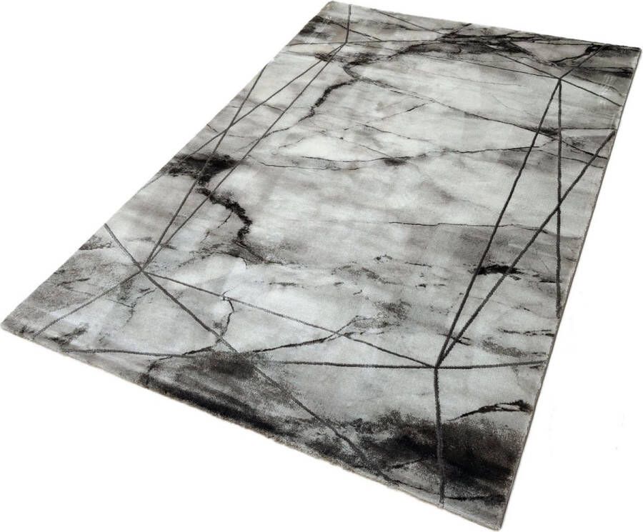 Flycarpets Carrara Modern Vloerkleed Marmer Design Grijs Afmeting: 160x230 cm