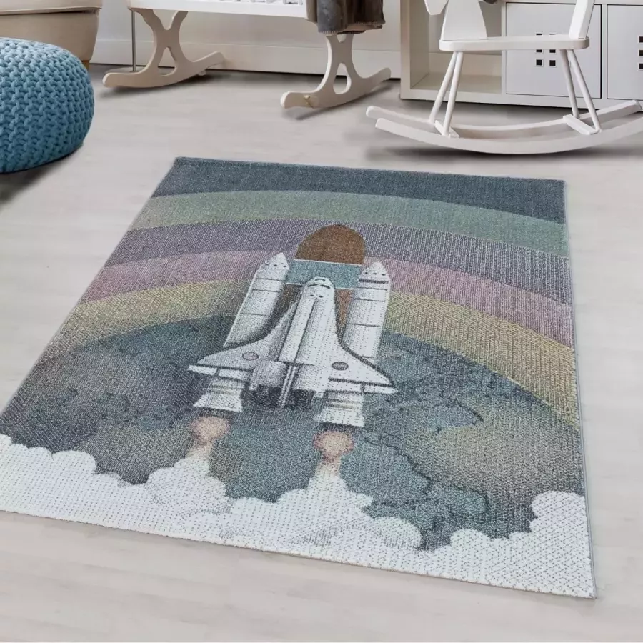 FlyCarpets Kids Kinderkamer Ruimteschip Vloerkleed Space X