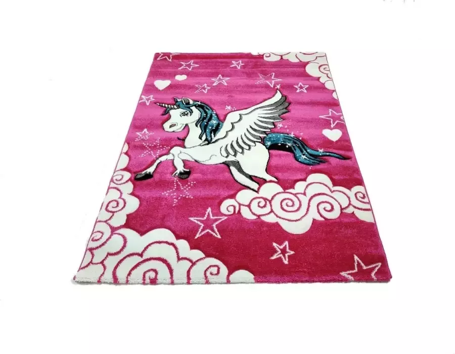 Flycarpets Kinderkamer Vloerkleed Eenhoorn Paars 80x150cm