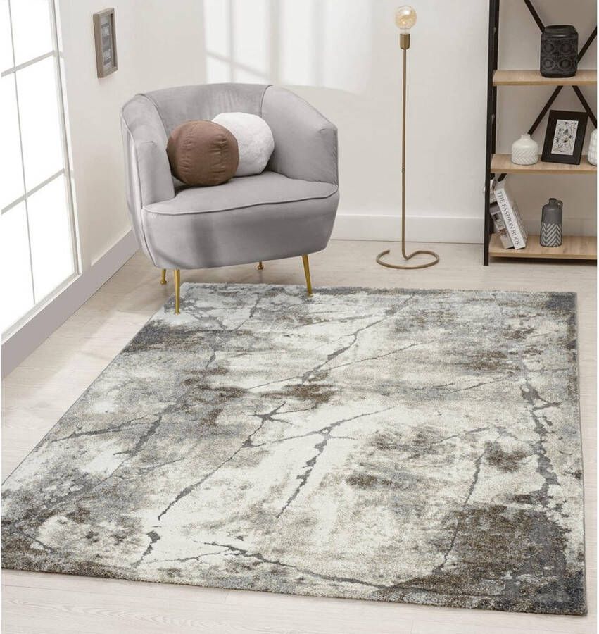 Flycarpets Maratta Vloerkleed 120x170cm Grijs Bruin Beige