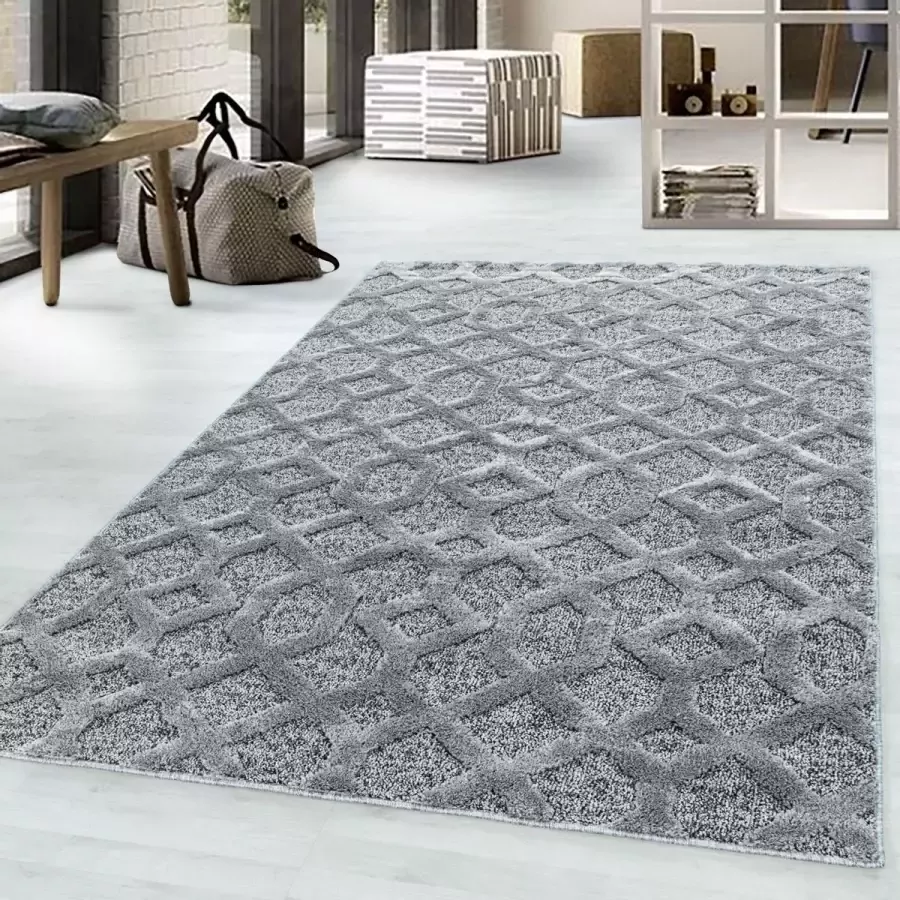 FlyCarpets Sofia Modern Grijs Vloerkleed 200 X 290 CM