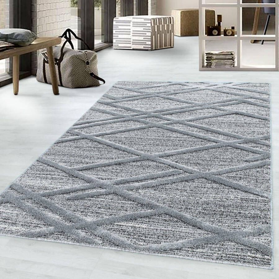 Flycarpets Sofia Vloerkleed Modern Grijs Laagpolig Tapijt Loper 80x150 cm - Foto 1