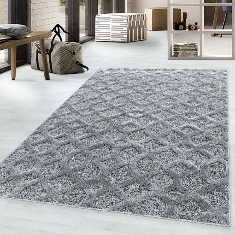 Flycarpets Sofia Vloerkleed Modern Grijs Laagpolig Tapijt Loper 80x150 cm - Foto 2