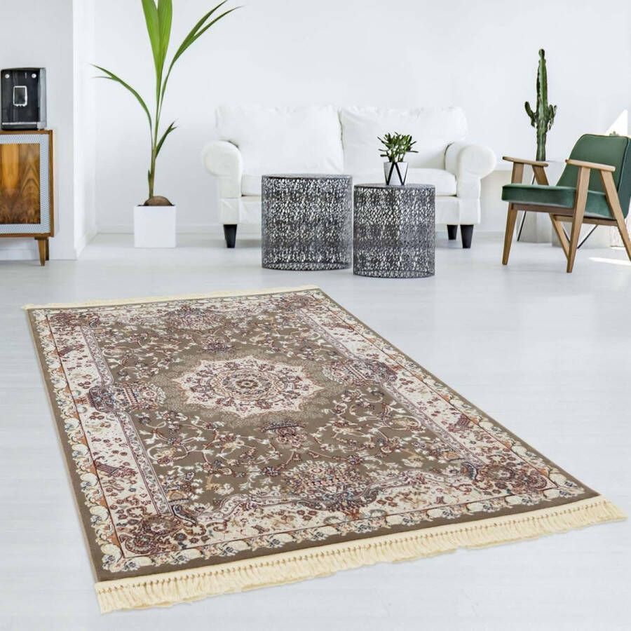 Flycarpets Tachmahal Klassiek Vloerkleed- 120 X 170 CM- Hazelnoot