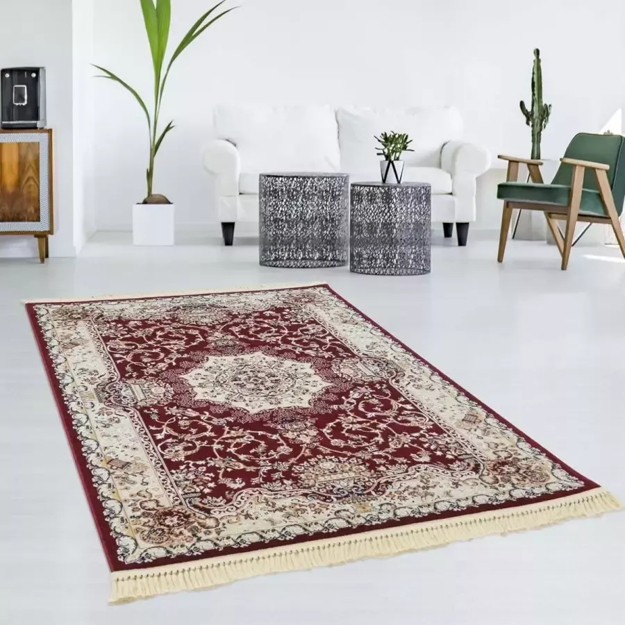 Flycarpets Tachmahal Klassiek Vloerkleed- 120x170cm- Rood