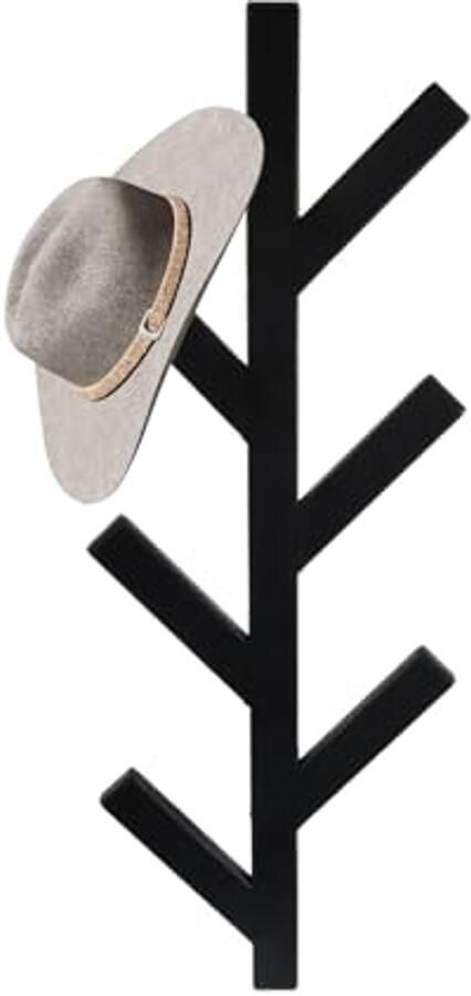 Focenat kapstokhaak muur 41 cm zwarte zware kapstokhaak kapstok wandkapstok van metaal kapstokwandhaak met 6 haken wandkapstok voor gangen garderobes slaapkamers badkamers