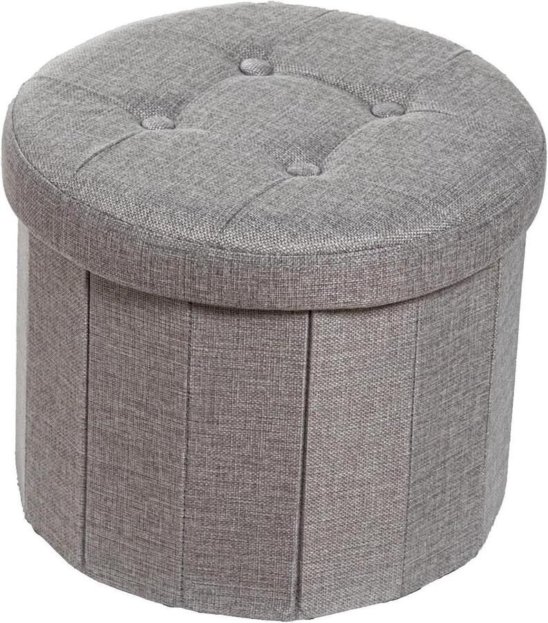 Foldable Bean Bag with Storage Grey 38 x 38 x 38 cm